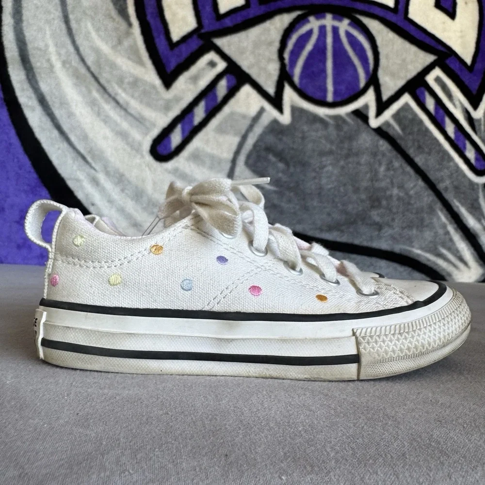 Size 11c - Converse CTAS Madison OX Vintage White/Multi Girl's Low Top Sneakers